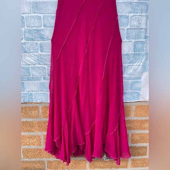 JEAN PAUL GAULTIER SOLEIL SLEEVELESS NEON PINK MAXI  MESH DRESS SIZE LARGE - Picture 6 of 14